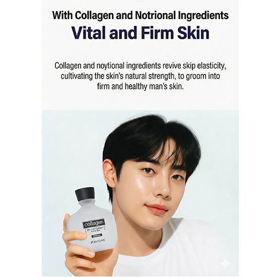 3w Clinic Набор для ухода за кожей Collagen Active Homme (Тонер + Лосьон)