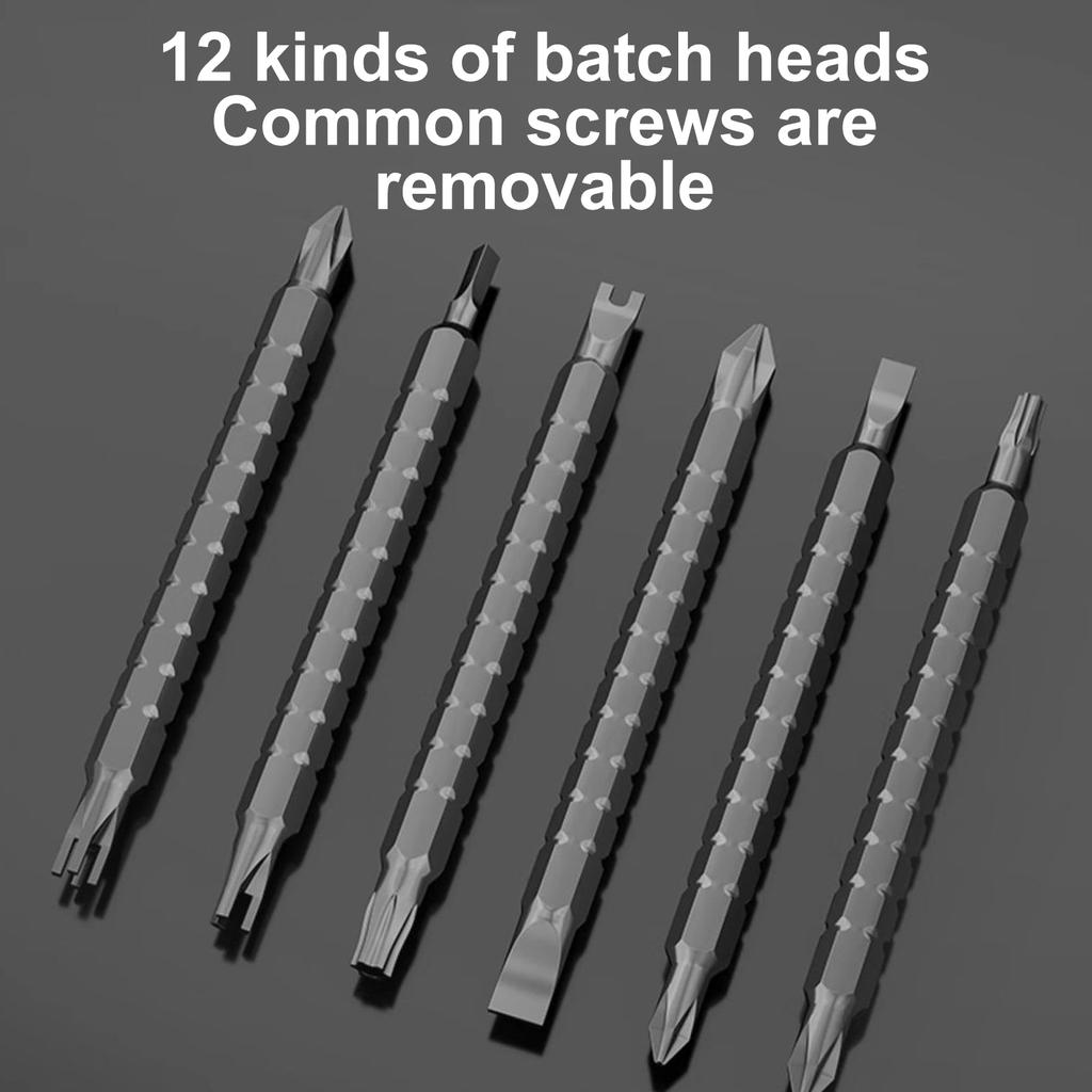 Multibits Ratcheting Screwdriver,Magnetic Telescopic Labor-Saving Hand Tool Double-purpose Head Screwdriver