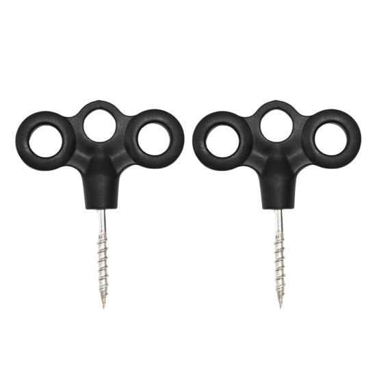 2 шт., трехпроушины с резьбой, заземленные якоря, сверхмощная нержавеющая сталь, кемпинг, пеший туризм, батутные палатки, ветрозащитная веревка, фиксирующая пряжка, земляные гвозди