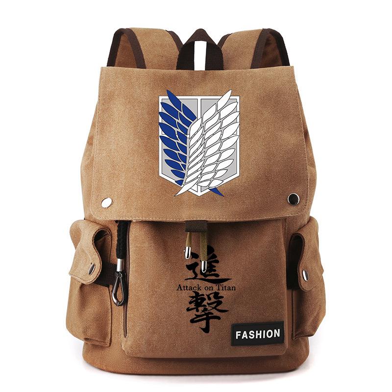 Атака титанов Крылья свободы аниме холст рюкзак для студентов