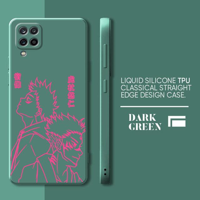 Cartoon Jujutsu Kaisen Phone Case For Samsung Galaxy A71 A21s A01 A03s A70 A31 A02 A51 A50 A11 Silicone Square Liquid Cover Bag