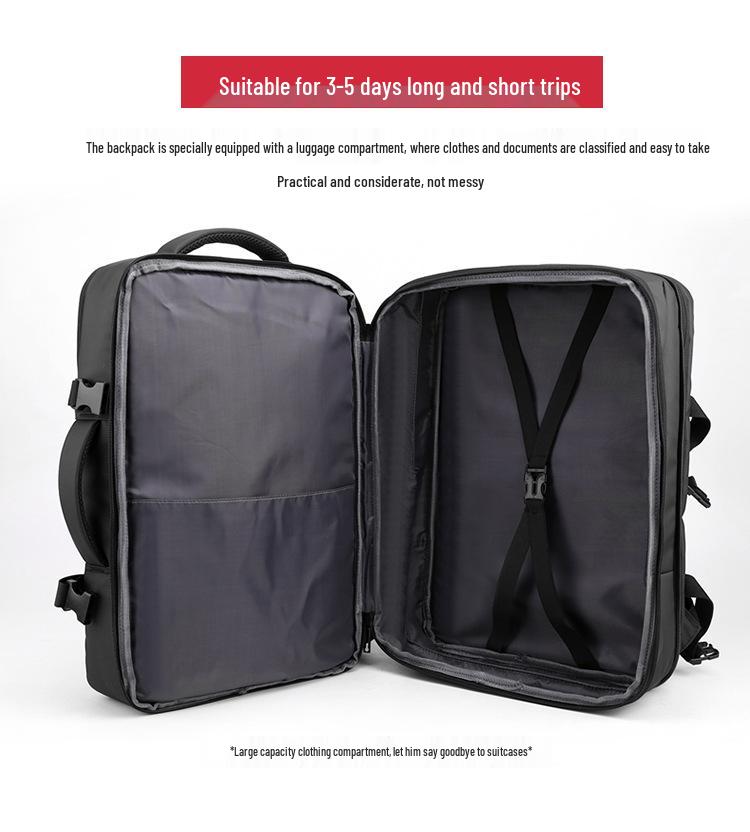 Men's Expandable Waterproof Double Shoulder Travel Backpack - Large Capacity & Multifunctional