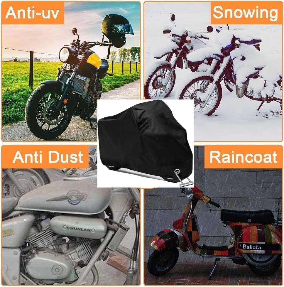 Motorcycle Cover, Moped Cover, Waterproof [200*90*100] Heat-resistant, thick, super water-repellent