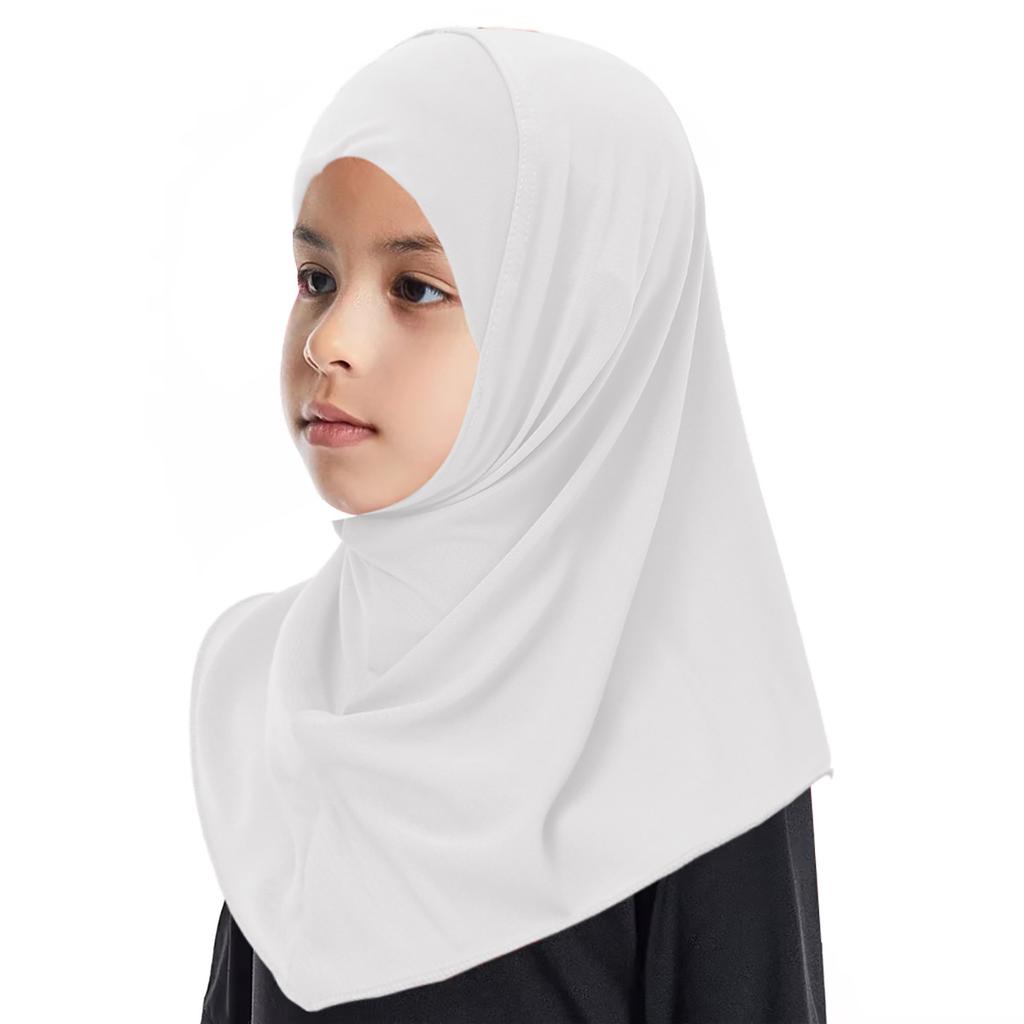 Новые детские хиджабы Мусульманские девочки Детский хиджаб Исламские шарфы шали Мягкий и эластичный материал для девочек от 2 до 7 лет Тюрбан