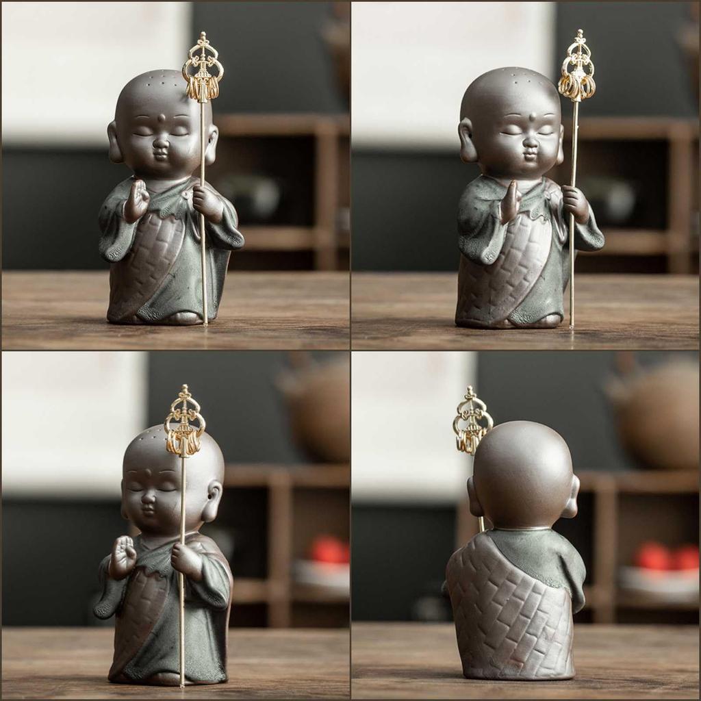 Lunari Jizo Jizo Bodhisattva with Pedestal Mini Jizo Figurine Water Child Care Buddha Statue Guardian Deity Ward Off Misfortune Good Luck Palm-sized