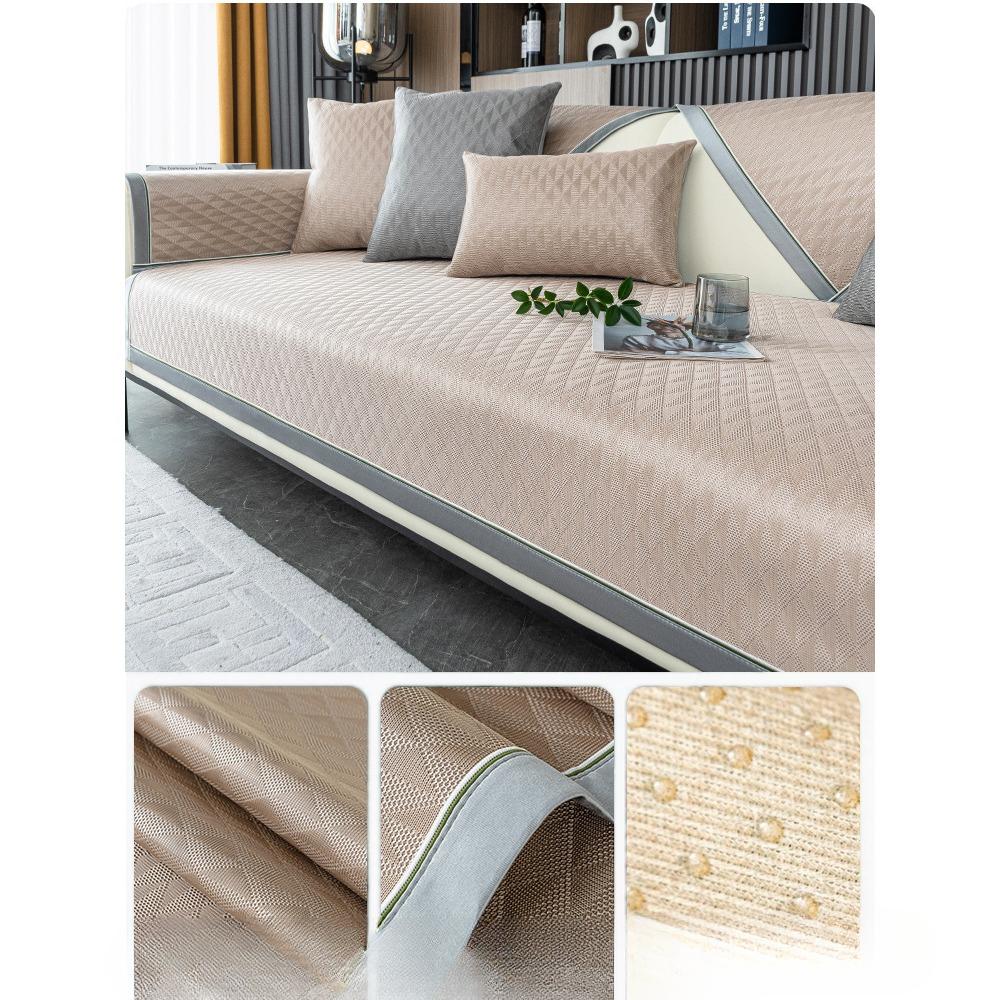 Подушка для дивана из ледяного шелка, летняя подушка для сиденья, летняя крутая подушка, нескользящий кожаный чехол для дивана, чехол на спинку, полотенце