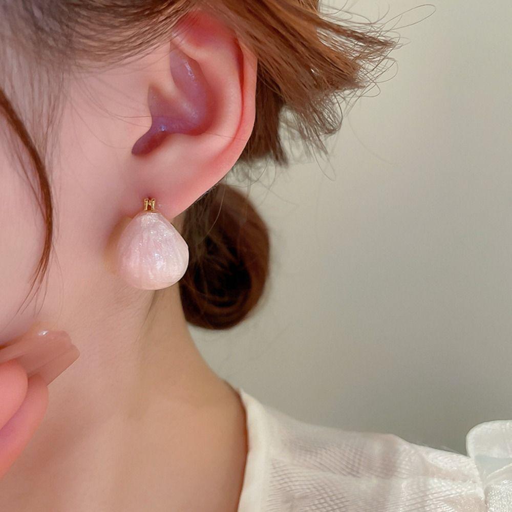 Дизайнерские медные вечерние женские серьги в корейском стиле, серьги-гвоздики, эмалированные серьги с пряжкой для ушей, женские серьги