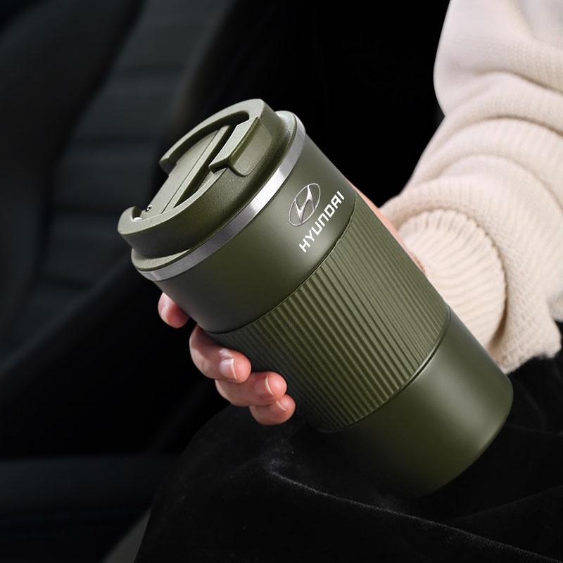 500ml Stainless Steel Coffee Tumbler Thermos Cup Portable Travel Thermal Mug For Hyundai Mistra Lafesta Elantra Accent IX35 I20 I30 Azera Sonata