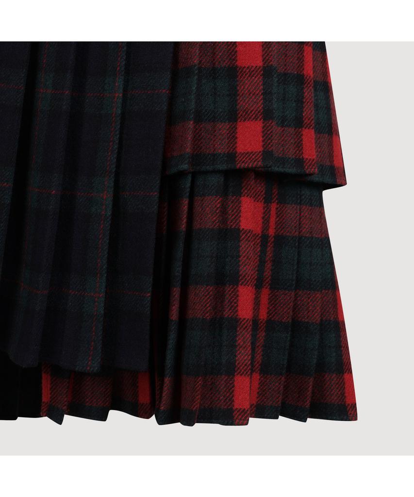 LUCKY CHOUETTE [Holiday Edition] Check Mix Pleats Long Skirt (Multi Color) Lfkas25010Xxx