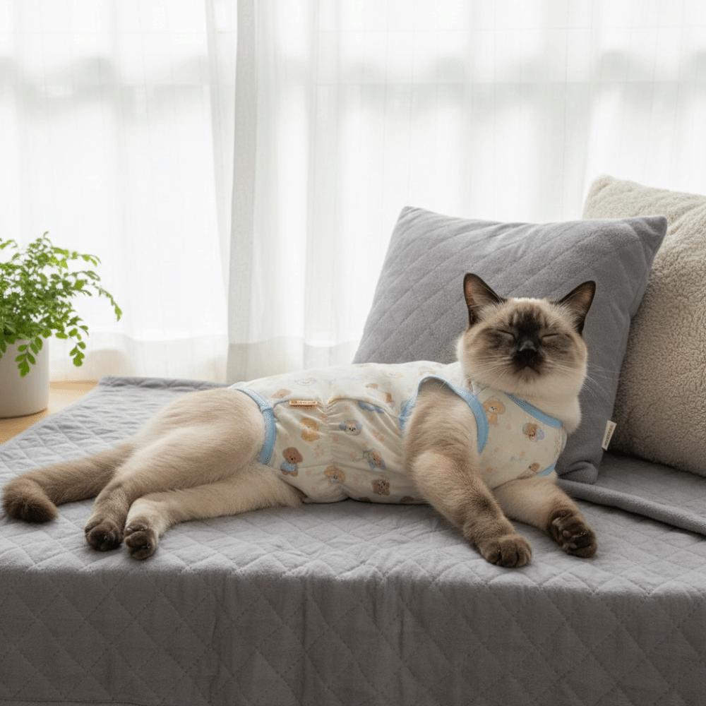 High Elasticity Cat Sterilization Suit Breathable Pet Anti-Licking Vest  Pet Estrus Period