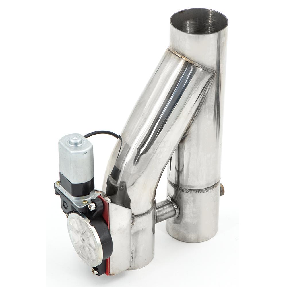 304 Stainless Steel Y Pipe Electric Exhaust Cutout ON/OFF Dual Valve With Controller Cut Out Down Pipe Kit