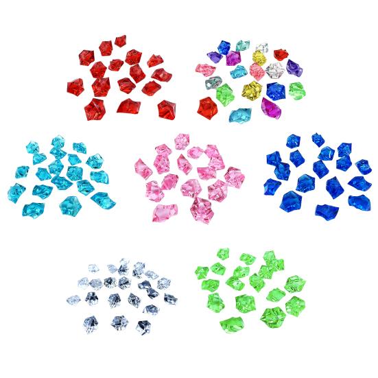 1 упаковка, сверкающий акриловый наполнитель для аквариума с драгоценными камнями, яркие полированные реалистичные наполнители для ваз неправильной формы, искусственные ледяные камни