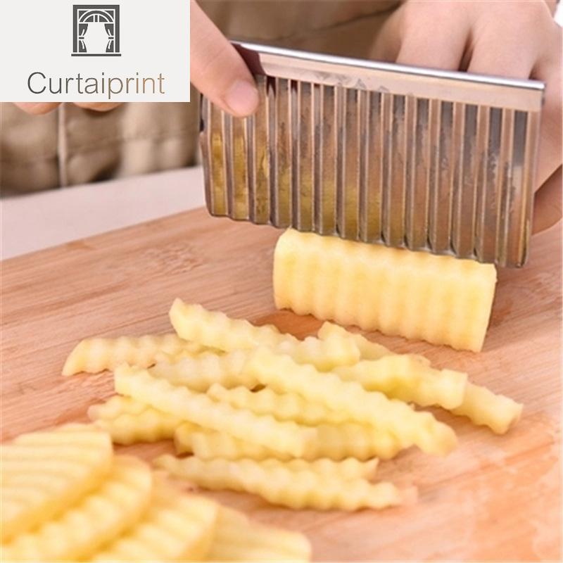 Резак для картофеля фри, кухонные аксессуары из нержавеющей стали, волновой нож с зубчатым лезвием, измельчитель для моркови, овощерезка, инструменты