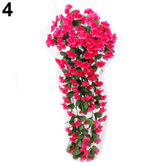1Bunch Home Decor Artifical Violet Hanging Garland Vine Flower Traling Bracketplant