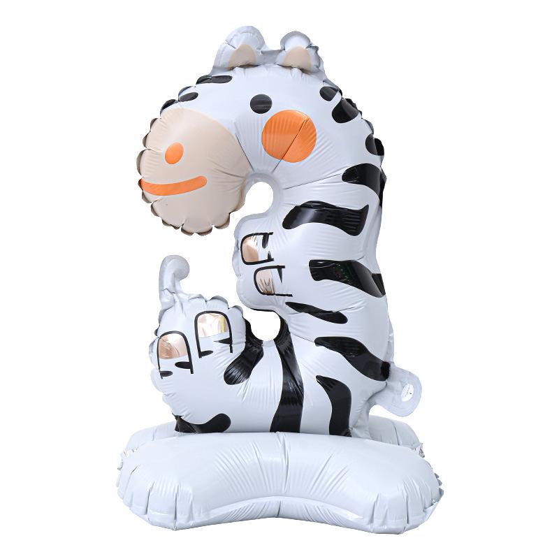 23 Inch Animal Digital Column Aluminum Film Balloon Modeling 0-9 Birthday Scene Decoration