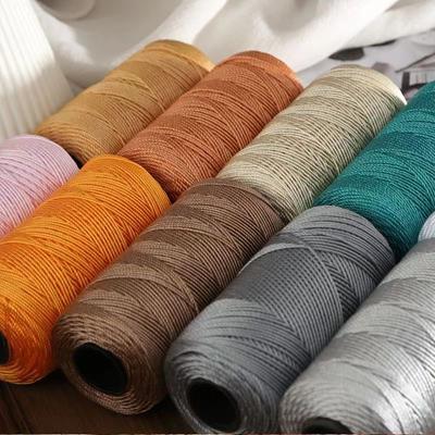 Пряжа для вязания крючком 2 мм/220 м DIY нить для вязания, пряжа для искусства из цветного ледяного шелка, шнур для сумок, шляп, полипропиленовая веревка для вязания крючком