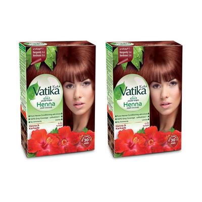 Хна для волос - Бордовый, упаковка 2 шт. - Vatika Naturals - Цвет Бордо 3.6