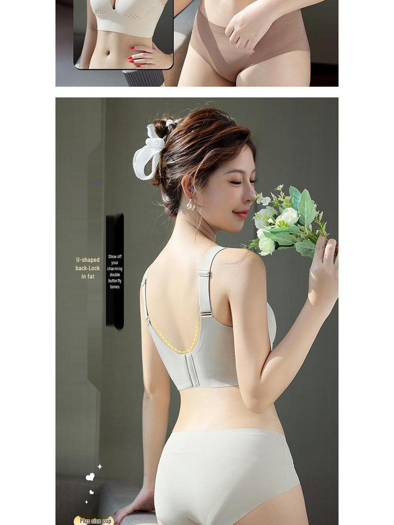 Plus Size Seamless Push-Up Shaping Bra with Side Support