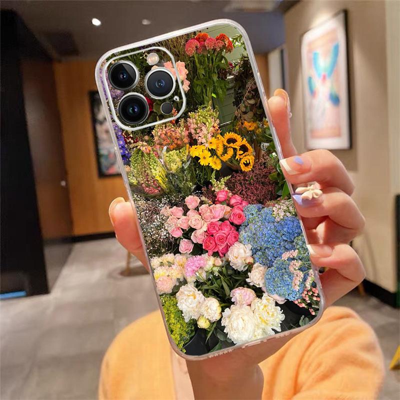 Flowers Garden Phone Case For Iphone 15 14 Pro Max 13 12 11 Pro Max XSMax XR 12 13 Mini 14 Plus