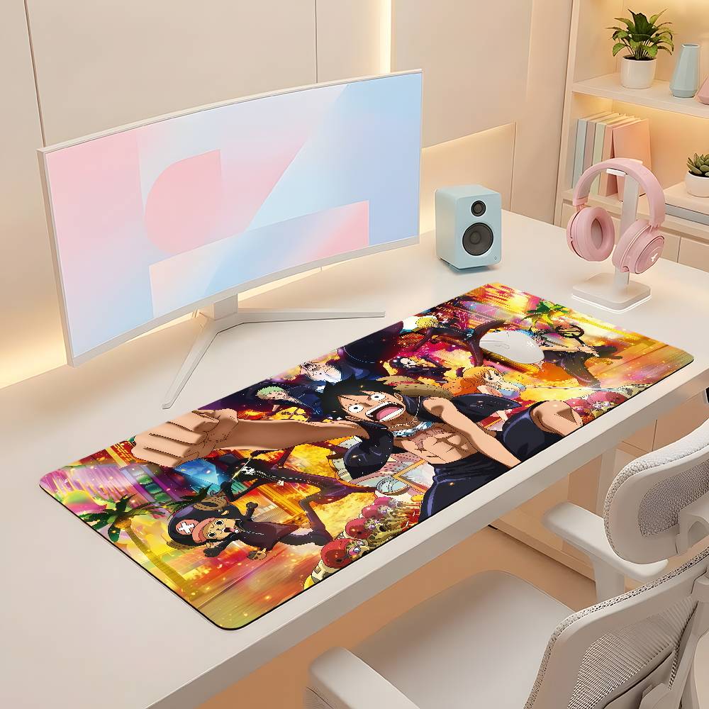 Коврик для мыши с изображением Фрэнки-киборга из аниме One Piece, большой резиновый коврик для клавиатуры и стола с прошитым краем 2 мм