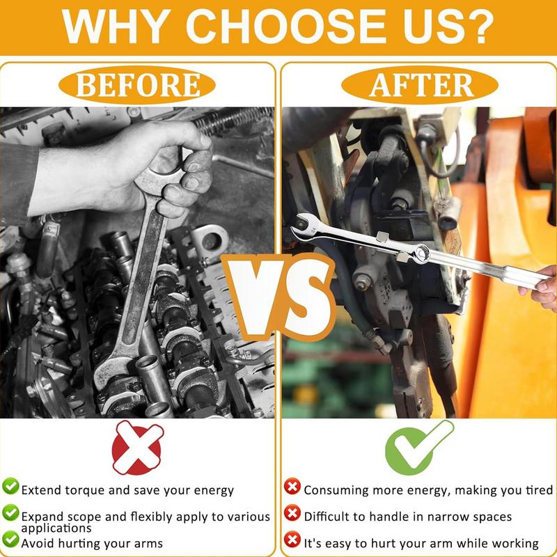 13.4in Universal Wrench Extension Tool Lever Arm Extension For Home Professional Use Adjustable Torque Wrench Extender