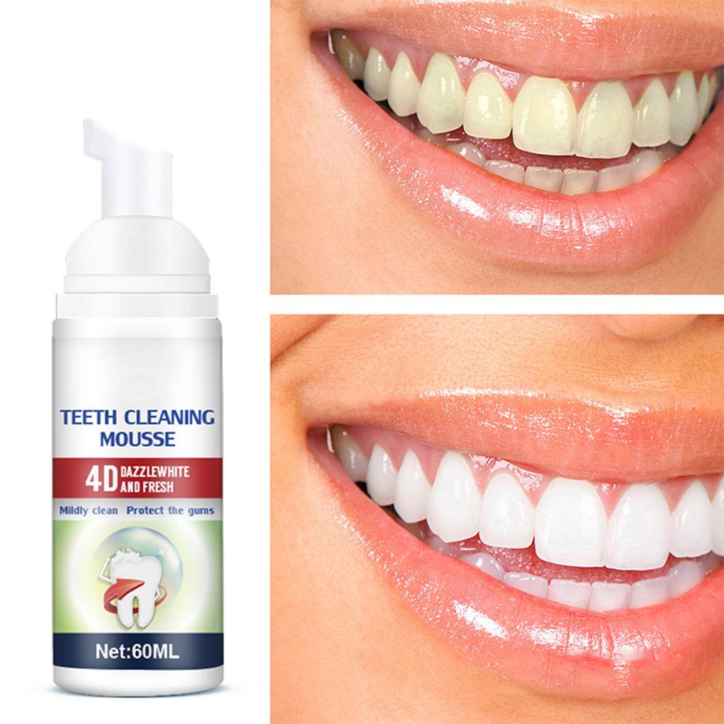 Teeth Whitening Teeth Cleaning Foam Refreshing Breath Deep Cleansing Toothpaste, Fresh Mouth Toothpaste,60ML