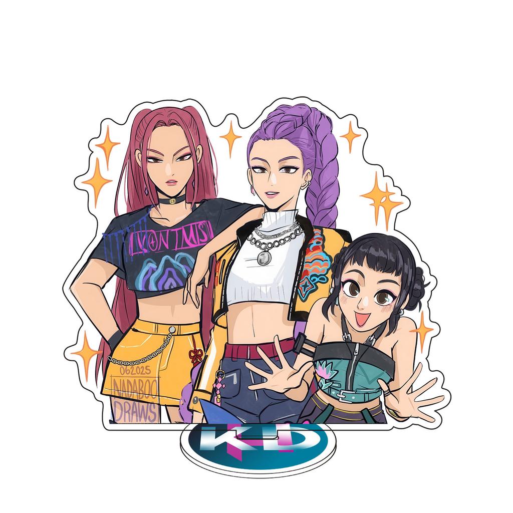 Kpop Demon Hunters Standing Up Ornament Acrylic Superstar Desktop Stand Decor Anime Figures Craft Creative Fans Gift