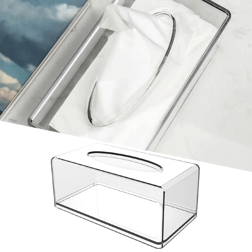 Acrylic Clear Tissue Box Cover Rectangular Napkin Dispenser Office Paper Holder