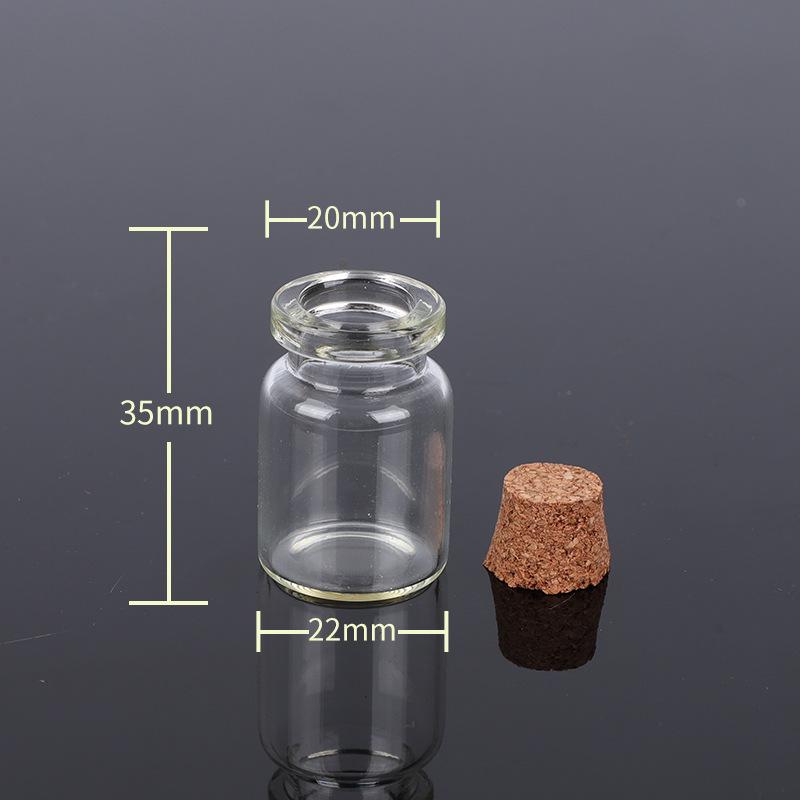 Small Transparent Glass Bottle with Cork Stopper