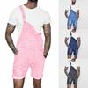 Mens Mutil Pocket Jeans Overall Jumpsuit Streetwear Overall Suspender Pants