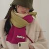 Three-Color Contrast Wool Scarf: Unisex Warm Knitted Winter Shawl & Neckband