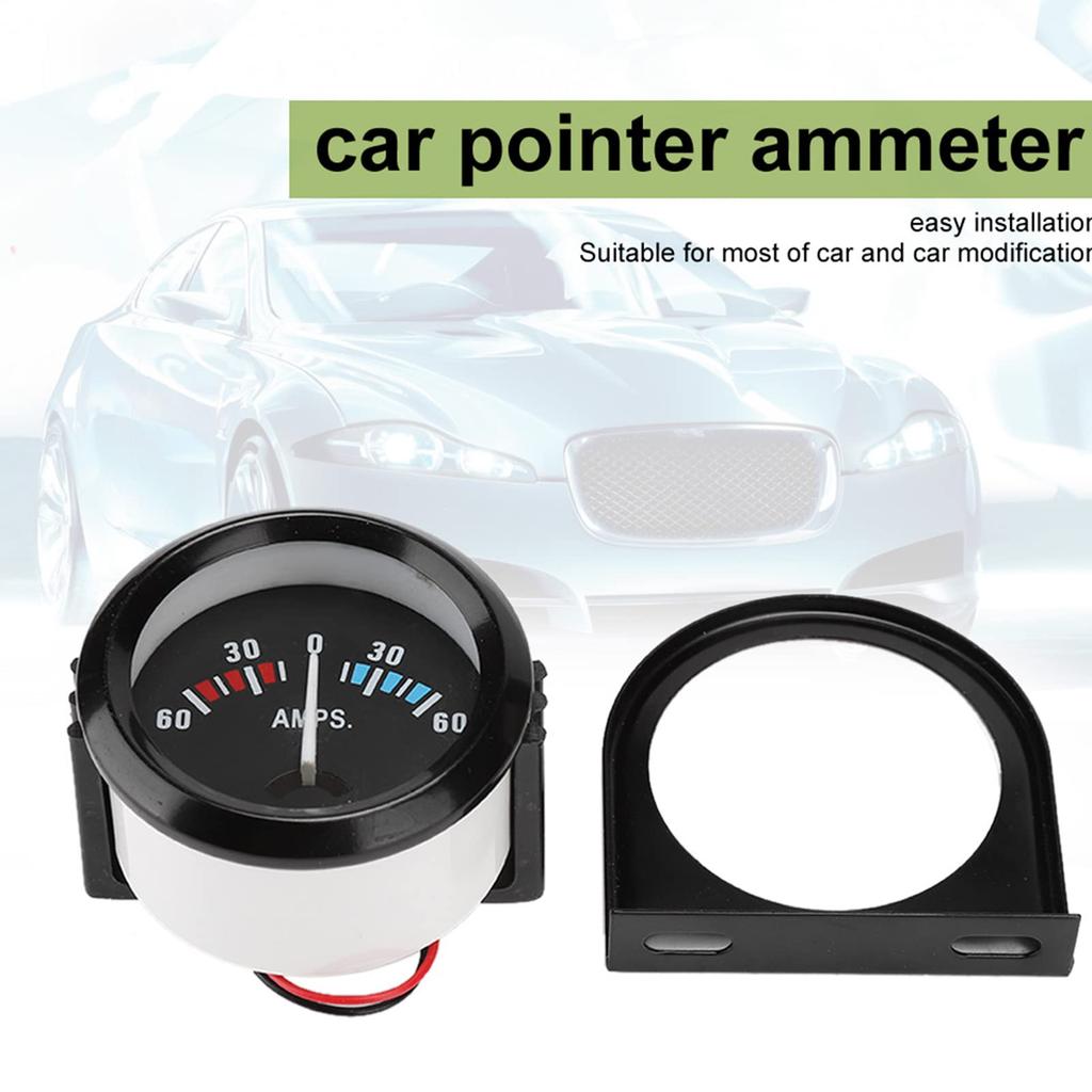 Millimeter Ammeter, Diameter 2.0 Inches (52 Mm), 12 Volts, Built-in Backlight, Versatile, ABS Material,