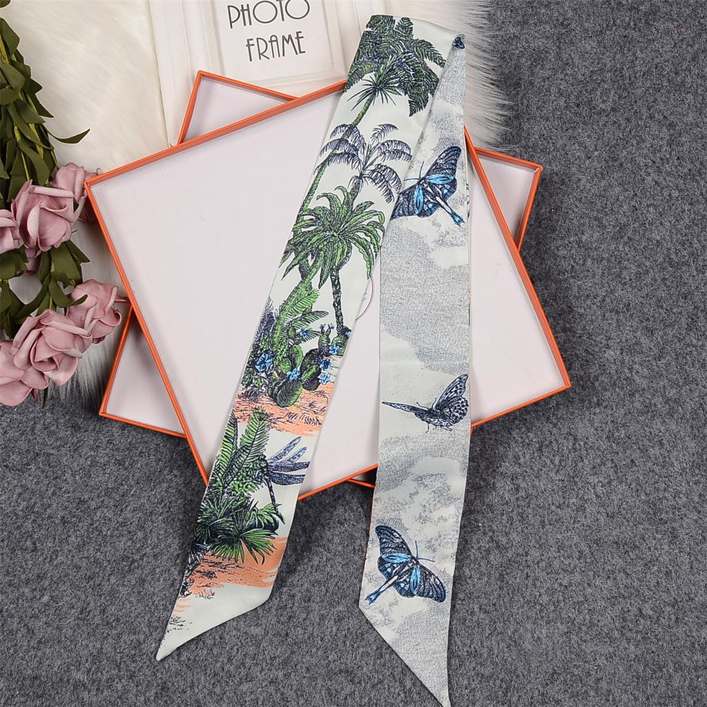 Fashion Print Hair Bands Long Hair Ribbon For Women Girls Bows Ponytail Holder Scarf Sweet Hair Accessories