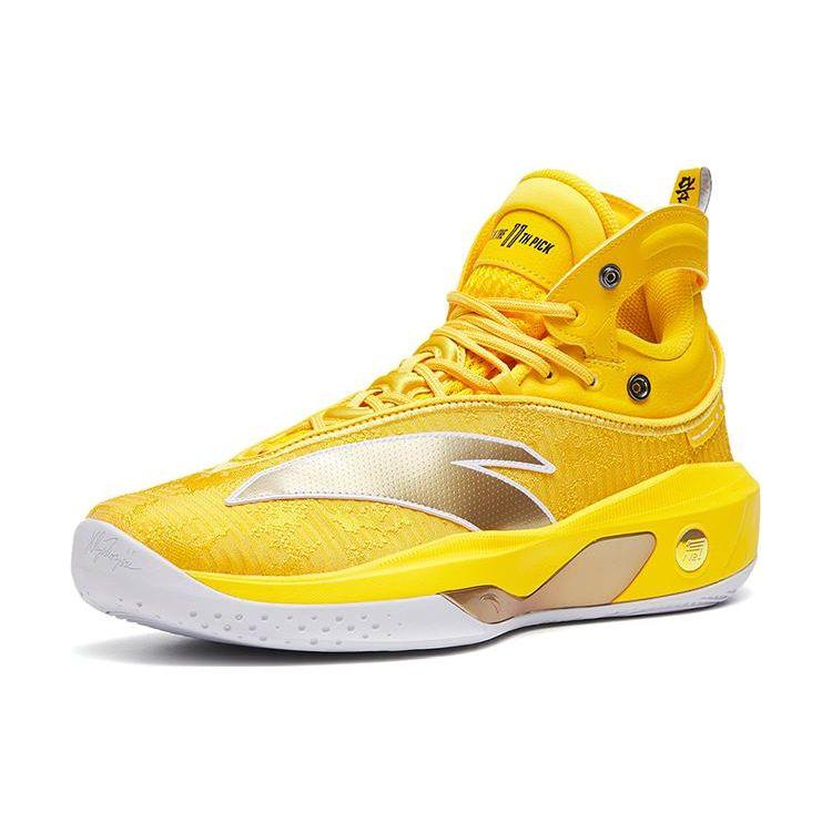 Anta Баскетбольные кроссовки KT8 с высоким берцем, амортизирующие, нескользящие, износостойкие, мужские, желтые 112241101-7