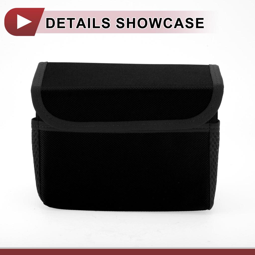 HEROFFIX Car Trash Foldable Portable Trash Black Oxford Cloth 1-Piece Can, Can, 7.5" Long, 2.8" Wide, 5.5" High,