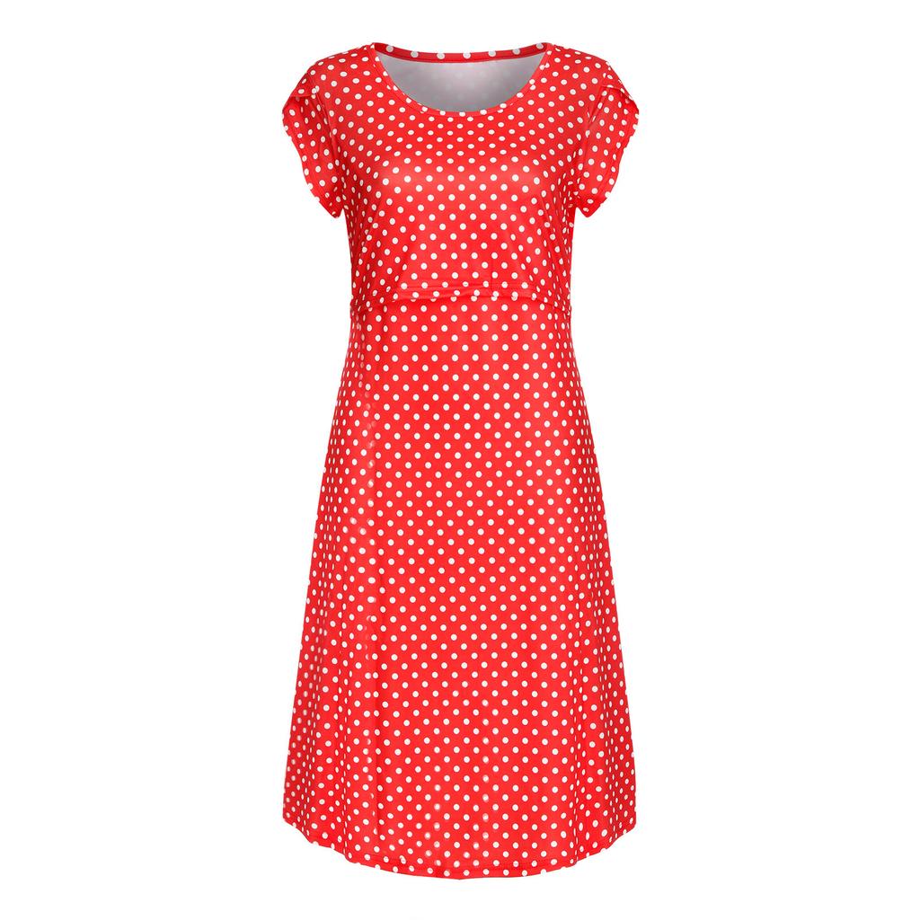Women's Pregnant  Baby Maternity Joint Polka Dot Printing Outwear Dress