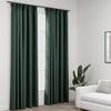 VidaXL Linen Look Blackout Curtains with Hooks 2pcs Green 140x225cm