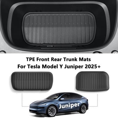 Для Tesla Model Y Juniper 2025 Передний Задний Коврик в Багажник TPE Нижний Органайзер Коврики Защитный Чехол Подкладка в Багажник Поднос в Багажник Напольный Коврик