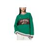 Li Ning Sports Lifestyle Series Logo Embroidered Loose Round Neck Long Sleeve Sweatshirt Women Sweatshirt Green AWDSH70-5