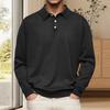 Мужская рубашка весна-осень с отложным воротником на пуговицах, свободный однотонный пуловер с длинными рукавами, повседневный формальный уличный топ для повседневной жизни, вечеринок, путешествий