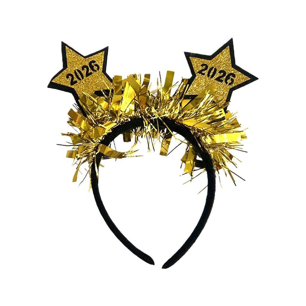 New Year European And American Headband Christmas New Year Gold And Five-Pointed Star Headband