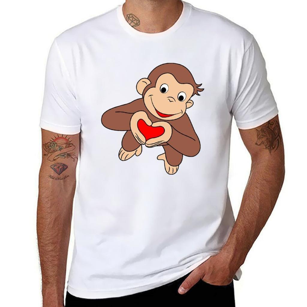 Curious George Is All Heart Tshirt Vintage Style Printed Top