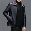 Leather Down Jacket Men's Coat Winter New Middle-aged Men's Lapel Thickened Casual Sheepskin Jacket Men's Trend