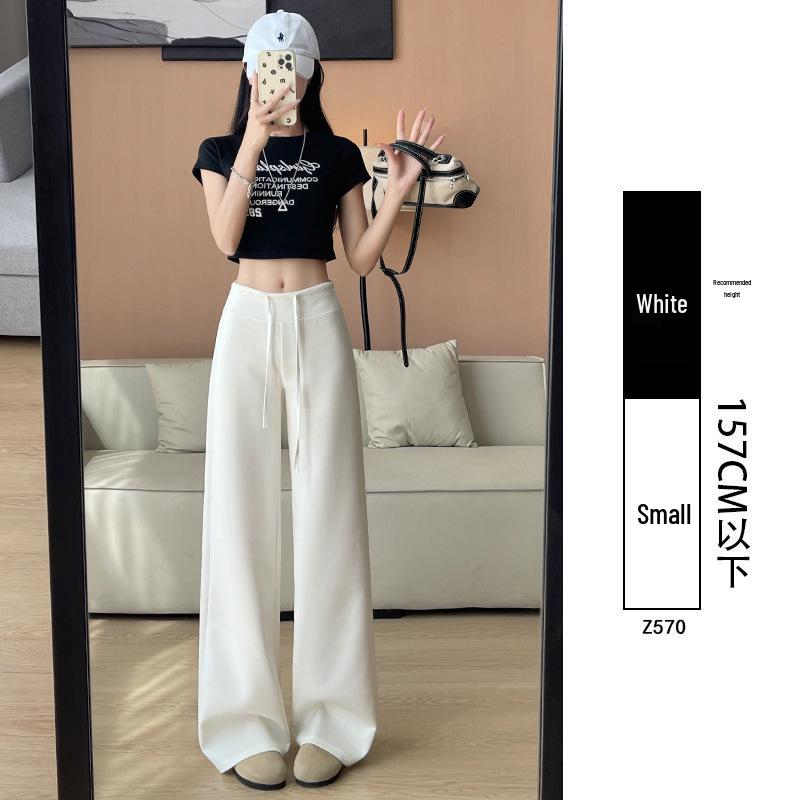 Женские летние 2025 серые джоггеры с высокой посадкой - Тонкие, свободные, из ледяного шелка, брюки с зауженными штанинами