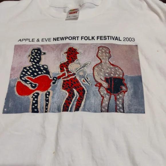 Apple & Eve Newport Folk Festival 2003 винтажная футболка BL131 Унисекс футболка
