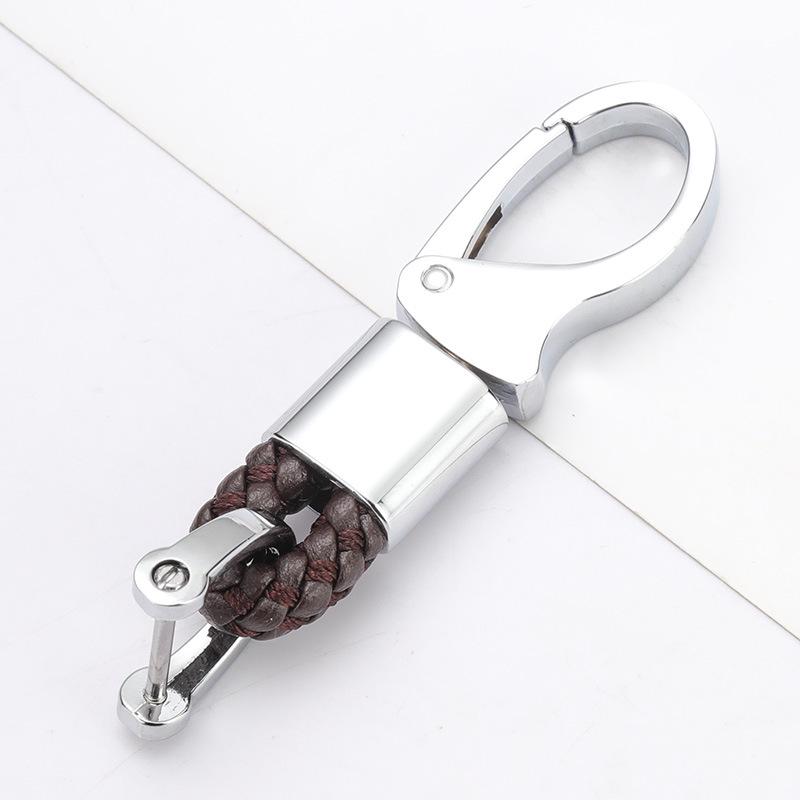 Плетеный брелок из кожи и металла: Прочный аксессуар для мужчин и женщин