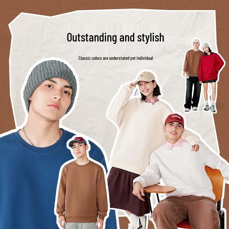 Jeanswest Men's Japanese Casual Loose Fit Crew Neck Sweatshirt