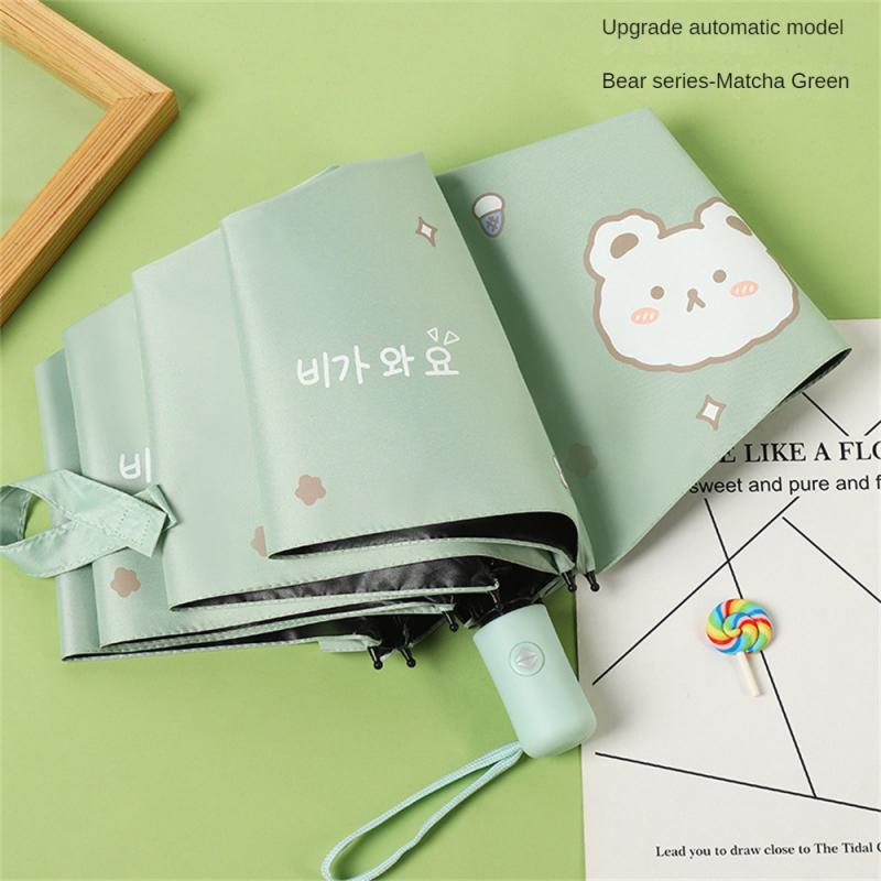 Automatic Sunscreen Umbrella Boys Girls Travel Folding Umbrella Anti UV Women Kids Umbrella Portable
