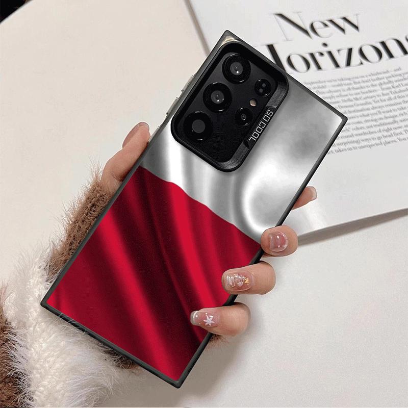 Чехол для телефона с флагом Польши (бело-красный), мягкий, для Samsung Galaxy S24 S25 FE S26 Edge S23 Ultra S22 Plus S21 + Ударопрочный задний чехол