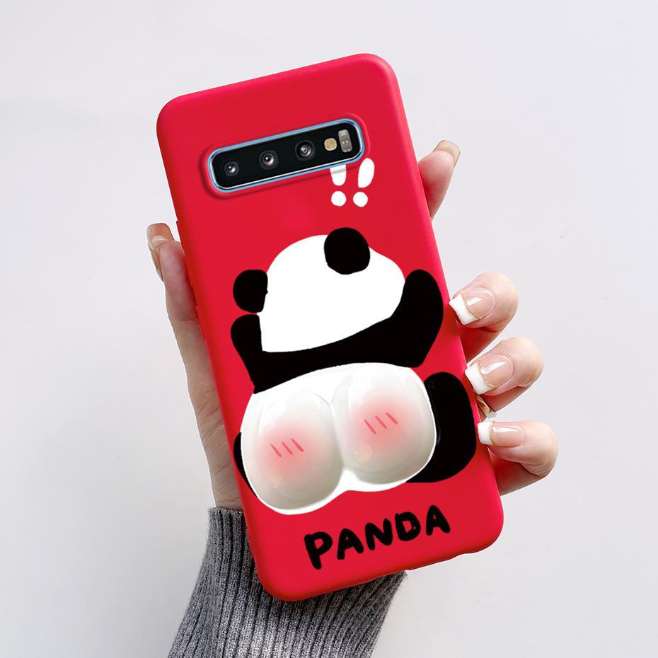 Case For Samsung Galaxy S10 S 10 Plus S10E Phone Cover Cute Rabbit Panda Painted Soft TPU Coque For Samsung S10 S10+ S10E Funda